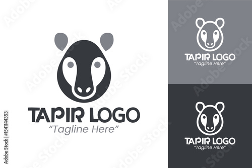 Stylish Tapir Logo for Professional Branding in Black and White