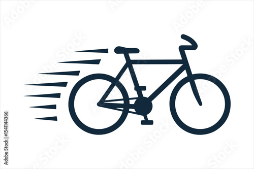 Speed Bicycle Icon with Motion Lines


