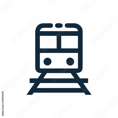 Minimal Train and Tracks Symbol