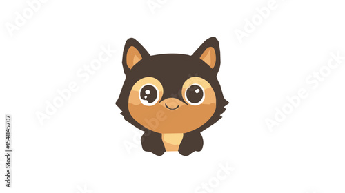 Adorable cartoon animal character with large expressive eyes and cheerful demeanor, perfect for children’s illustrations and playful designs