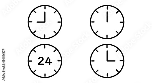 Clock icon set
