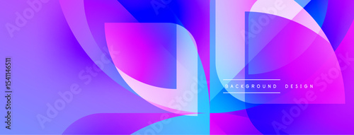 Abstract fluid shapes blend purple, blue hues. Modern design features overlapping forms, creating dynamic visual effect. Text reads background design.