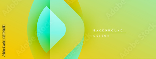 Abstract yellow, green gradients create dynamic shapes. Modern design suggests energy, flow, visual interest. Text reads background design.