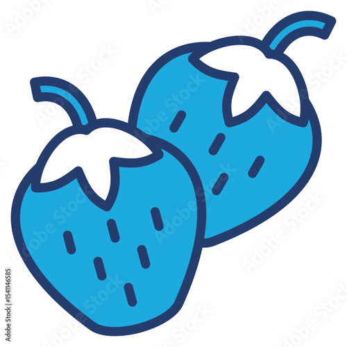 Strawberry blue color icon