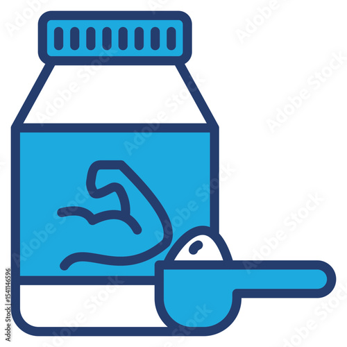 Protein Shake blue color icon