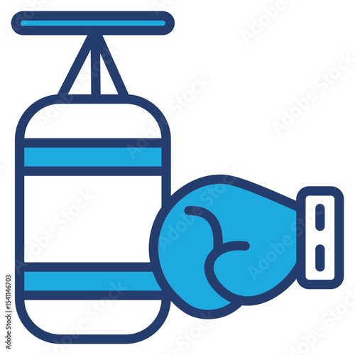 Punching Bag blue color icon