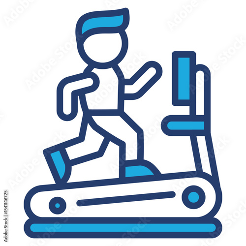 Treadmill blue color icon