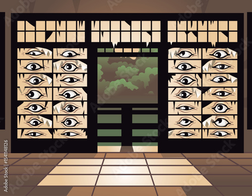 mokumokuren japanese folklore myth of wall of eyes