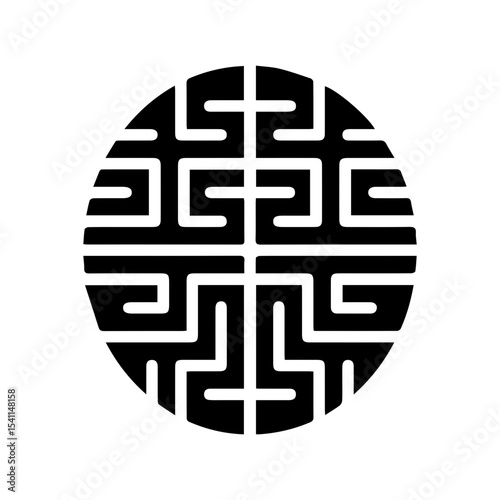 AI brain chip glyph icon