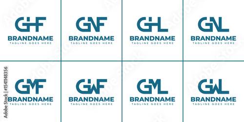 Letters GHF GNF GMF GWF GHL GNL GML GWL Monogram Logo Set