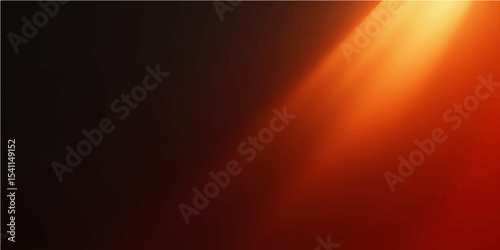 An illuminated stage design with dynamic black and orange light rays creating an energetic glow against a dark backdrop.