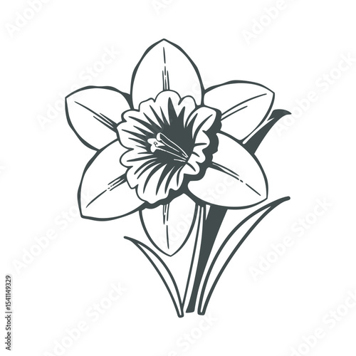 line art of single bell flower
