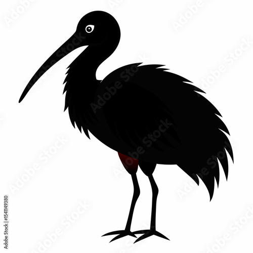 Roseate Spoonbill vector black silhouette on white background