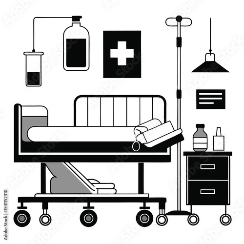 Medical Equipment icons set vector illustration on white background 