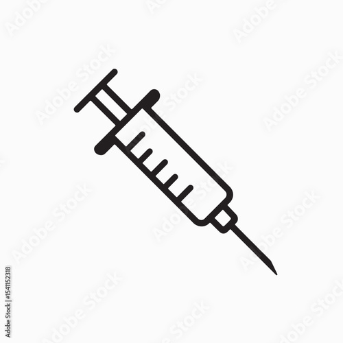 Syringe with needle isolated on white background for medical and healthcare use