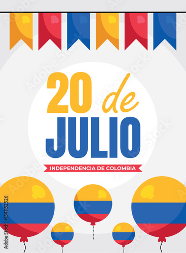 Colombian Independence Day Celebration Vector Design
