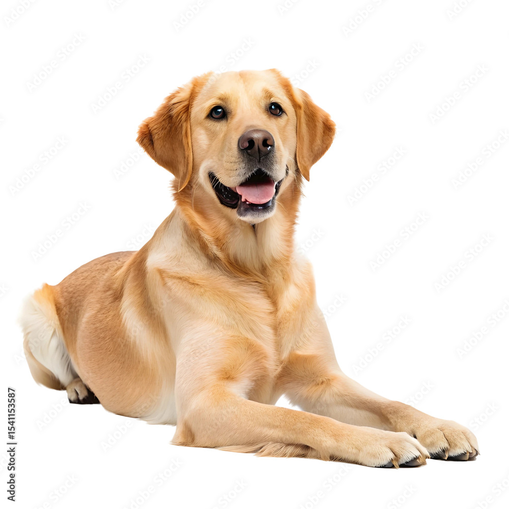 Labrador Dog Laying isolated on a transparent background Labrador Dog Laying isolated on a transparent background
