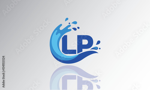 LP Wave Monogram Logo – Creative Splash Letter mark with Water Flow & Motion Effect for Fresh, Dynamic Branding & Aqua-Themed Identity Design
