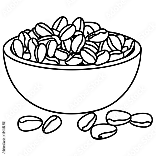 Bowl of roasted peanuts, perfect snack for movie night. Crunchy peanuts in simple bowl, ready to eat. Delicious snack perfect for party, celebration, or International Beer Day.