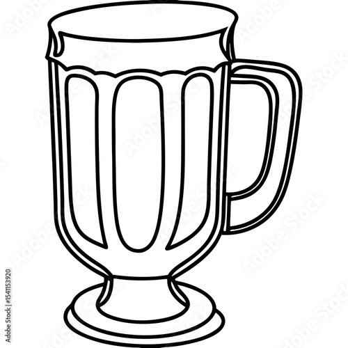 Traditional beer glass for International Beer Day celebration. This elegant beer glass, perfect for pubs and breweries, showcases a classic design.