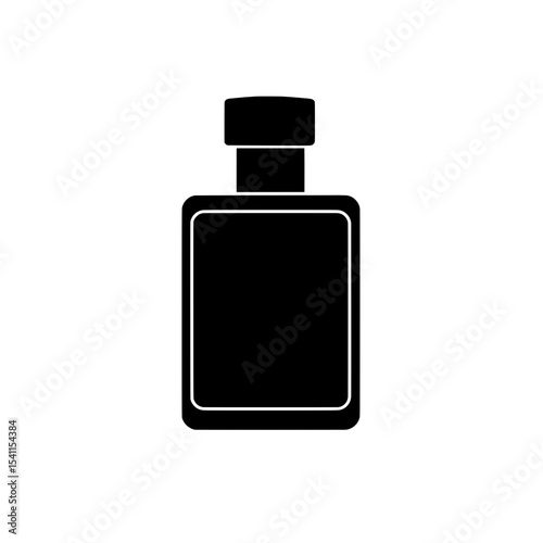 Tall rectangular perfume bottle icon in minimal silhouette style for fragrance or cosmetic product