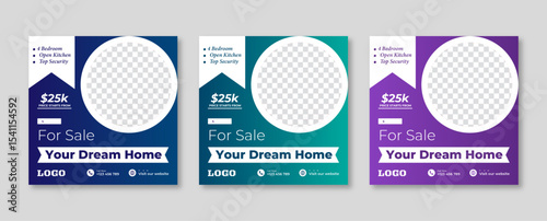 Real estate social media post for house sale. House sale social media post and advertising poster. Suitable for promotion and advertising 