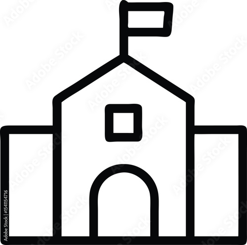 School Building Icon Education, Learning, Institution, Campus, Academy