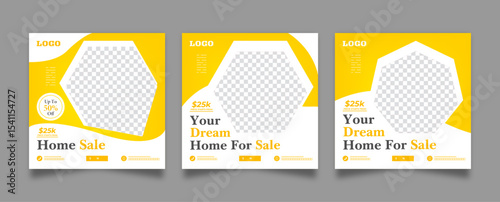 Real estate social media post for house sale. House sale social media post and advertising poster. Suitable for promotion and advertising 