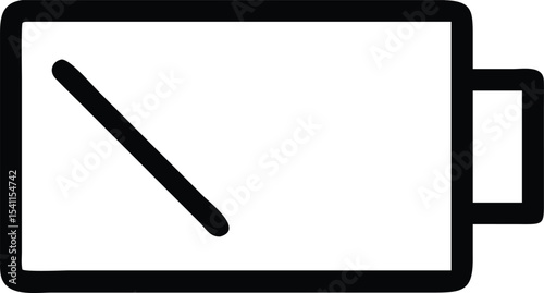 Low Battery Icon Simple Line Art Graphic for Digital Design