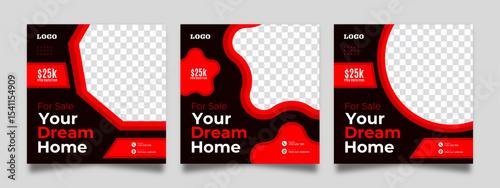 Real estate social media post for house sale. House sale social media post and advertising poster. Suitable for promotion and advertising 