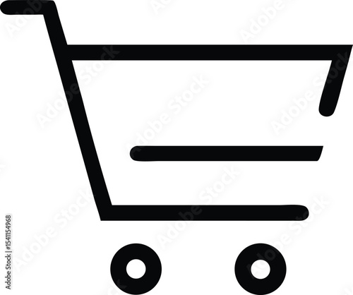 Shopping Cart Icon  Simple Line Art for E-commerce and Website Design