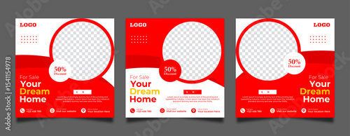 Real estate social media post for house sale. House sale social media post and advertising poster. Suitable for promotion and advertising 