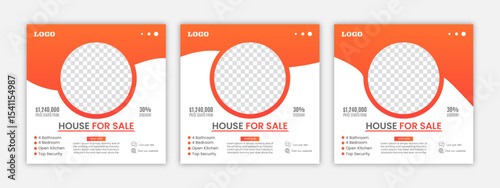 Real estate social media post for house sale. House sale social media post and advertising poster. Suitable for promotion and advertising 