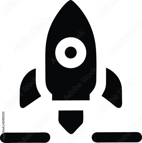 Launching a Rocket Icon Design for Startup, Innovation, and Success