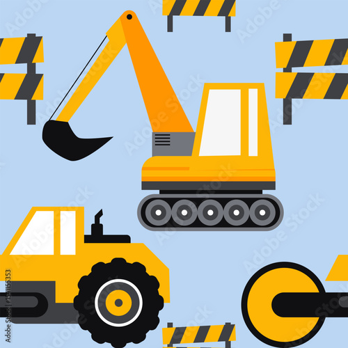 Excavator Seamless Pattern