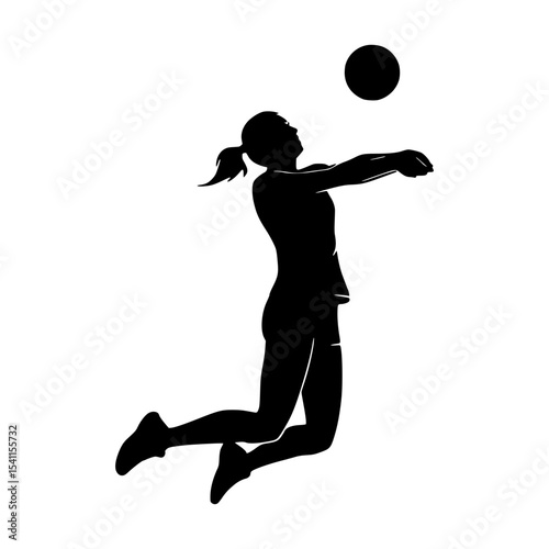 Silhouette Volleyball Player Jump