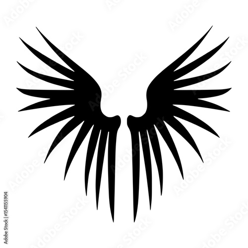 Black Wings Silhouette Vector Graphic