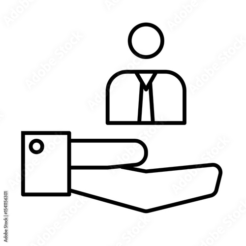 vector illustration of recommended worker line icon with editable stroke