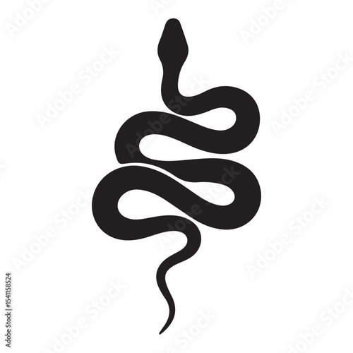 Snake, Eel, and Dragon Silhouettes Collection – Vector Animal Icons Set