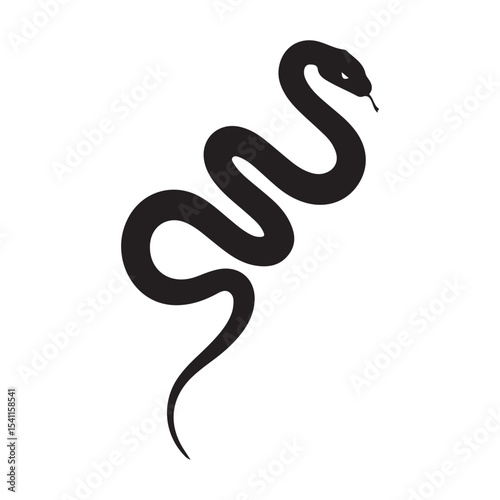 Snake, Eel, and Dragon Silhouettes Collection – Vector Animal Icons Set