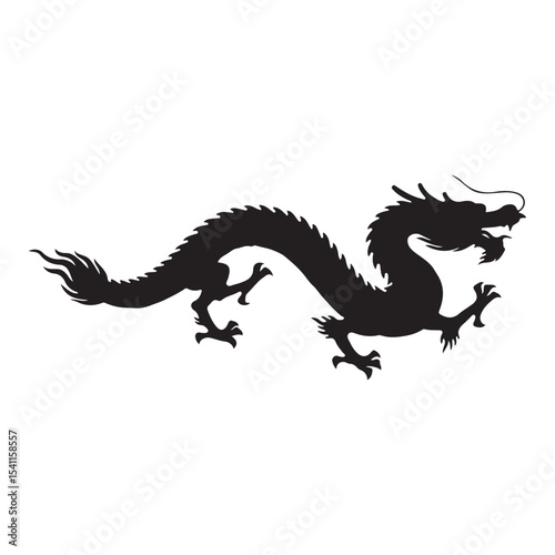 Snake, Eel, and Dragon Silhouettes Collection – Vector Animal Icons Set