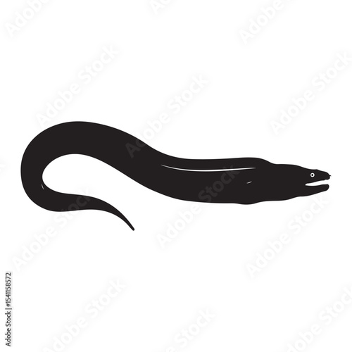 Snake, Eel, and Dragon Silhouettes Collection – Vector Animal Icons Set