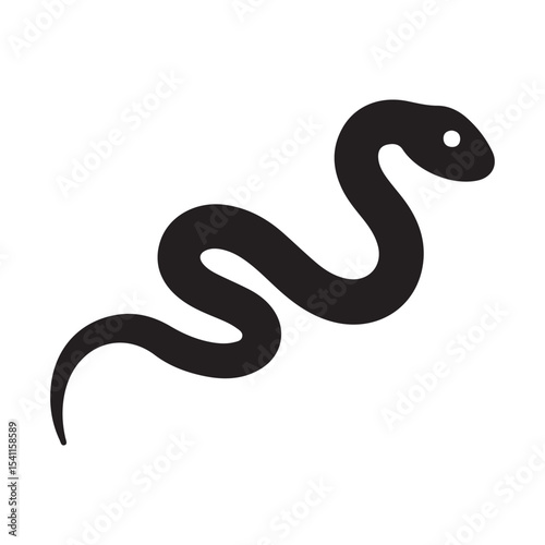 Snake, Eel, and Dragon Silhouettes Collection – Vector Animal Icons Set