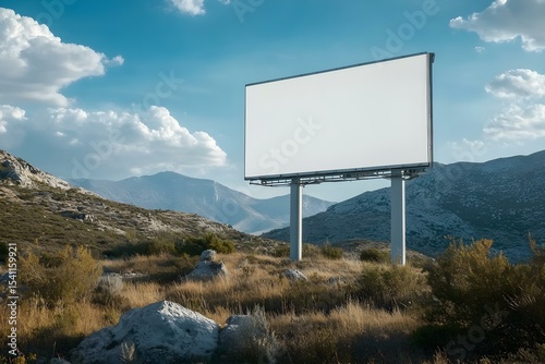 Blank Billboard Mockup Framed by Contemporary Urban Skyline