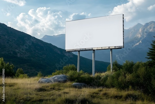 Blank Billboard Mockup Framed by Contemporary Urban Skyline