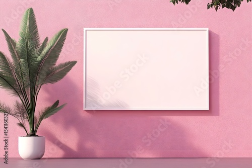 Minimalist Billboard Against Soft Pink Urban Wall