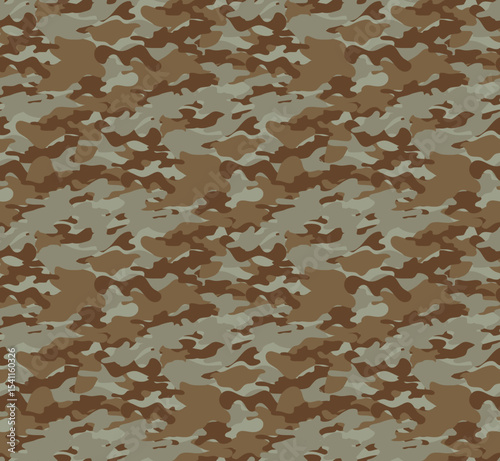 Brown army camouflage seamless pattern