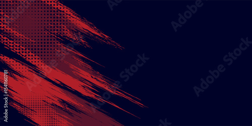 Halftone dots red and blue color pattern gradient grunge texture background. Dot pop art comic sport style vector illustration.