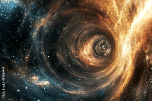 Cosmic Vortex A Swirling Nebula In Deep Space