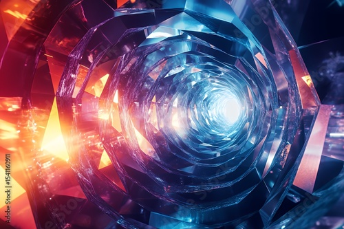 Abstract Crystal Tunnel Light And Color